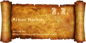 Mikus Márton névjegykártya