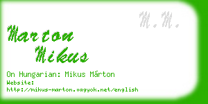 marton mikus business card